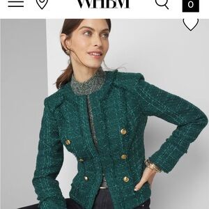 White House Black Market Green Tweed Women's Jacket - Teal